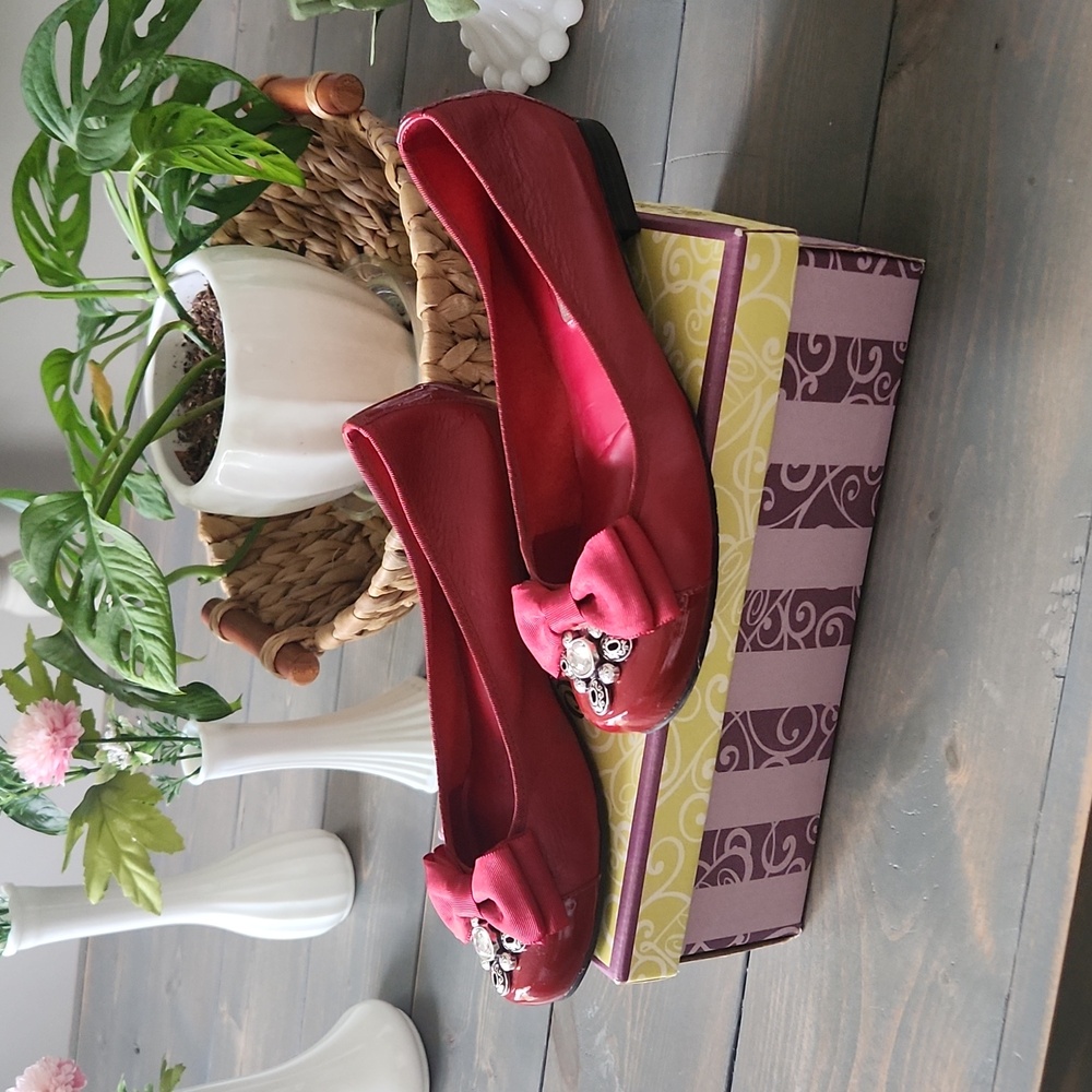 Brighton Red Ballet Flats size 8 - Picture 2 of 4